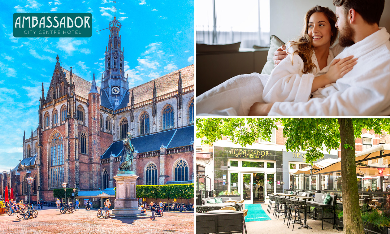 Übernachtung für 2 + Frühstück + Getränk + opt. 3-Gänge-Menü im Herzen von Haarlem