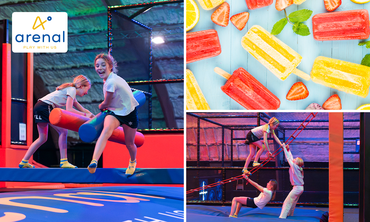 Toegang trampolinepark (1 of 2 uur) + jumpsokken + ijsje + drankje