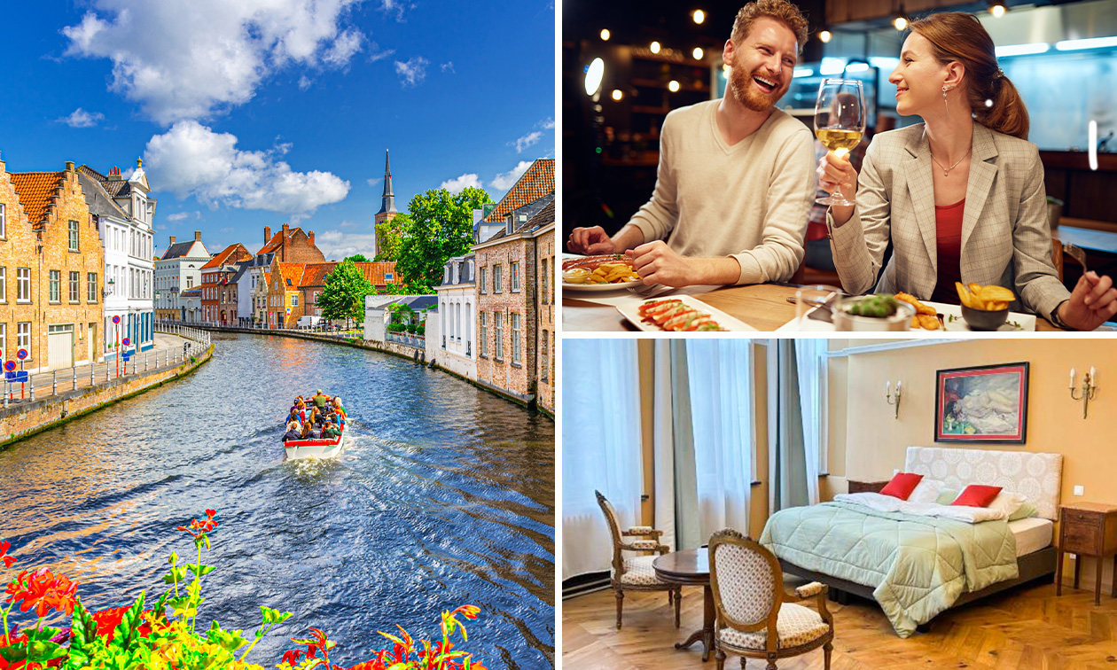 Übernachtung für 2 + Frühstück + Dinner + Flasche Crémant + mehr im Herzen von Brügge