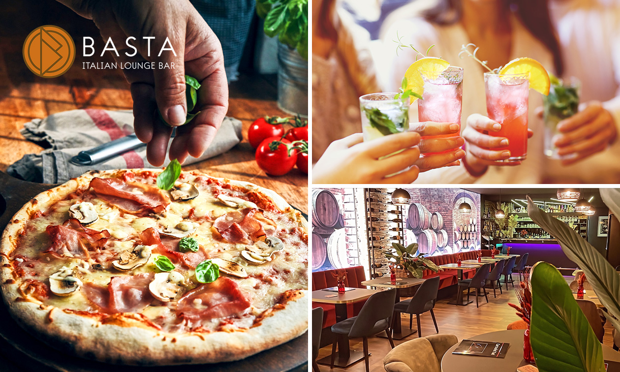 Pizza of pasta naar keuze + dessert, cocktail of mocktail bij BASTA lounge