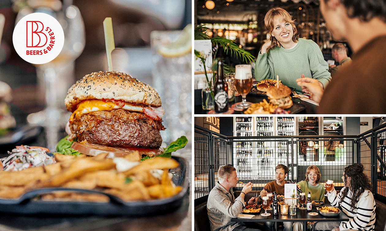 Burger + friet + drankje bij Beers & Barrels