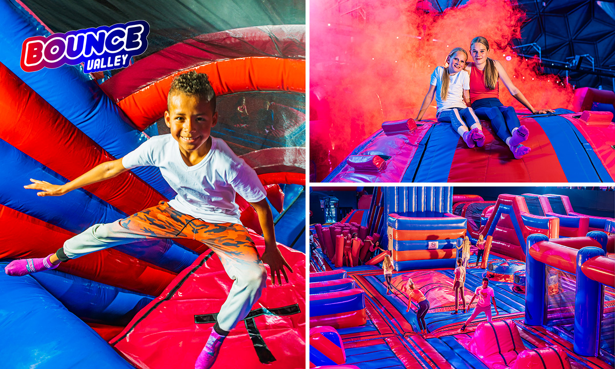Eintritt Bounce Valley (2 Stunden) + Socken + kühlender Slush Puppy Eintritt Bounce Valley (2 Stunden) + Socken + kühlender Slush Puppy