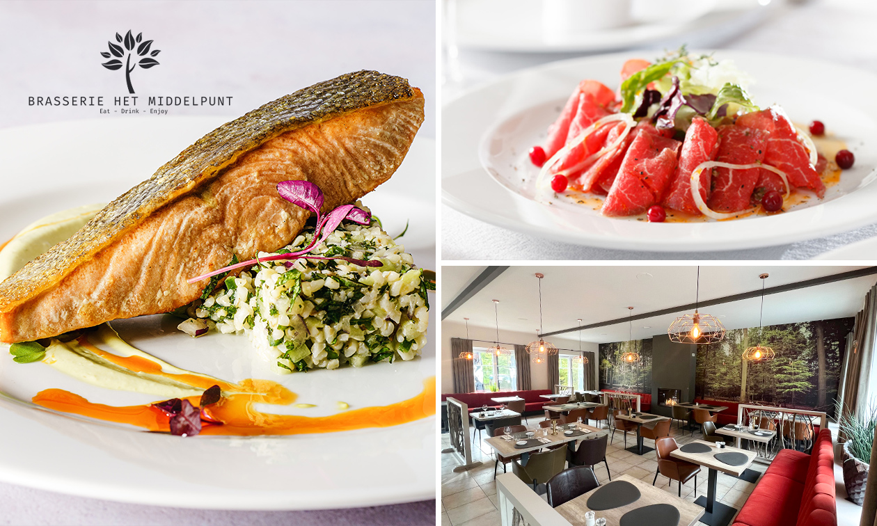 3-gangendiner of -lunch à la carte bij Brasserie Het Middelpunt
