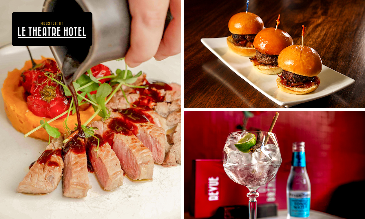 3-gangen keuzediner of 2 cocktails + 3 mini-burgers bij Brasserie Revue