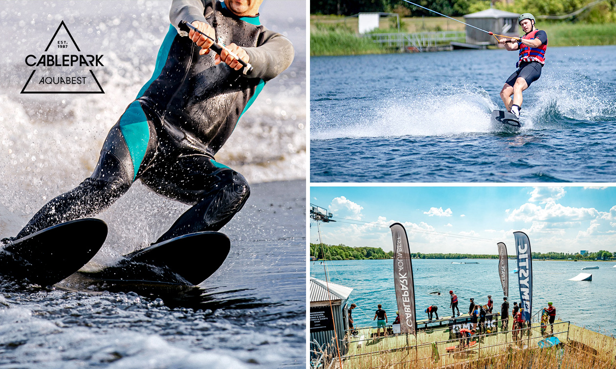 Waterskiën (2 uur) + uitrusting bij Cablepark Aquabest