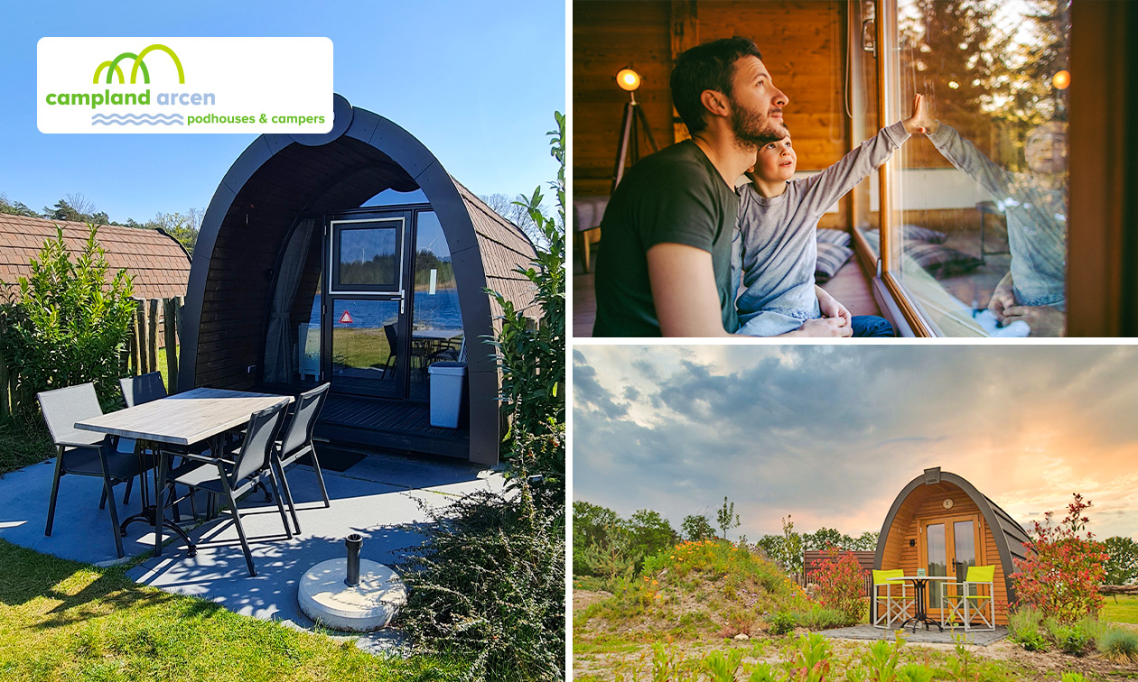 2 oder 3 Übernachtungen für 2 in einem Pod + Flasche Wein + Early Check-in