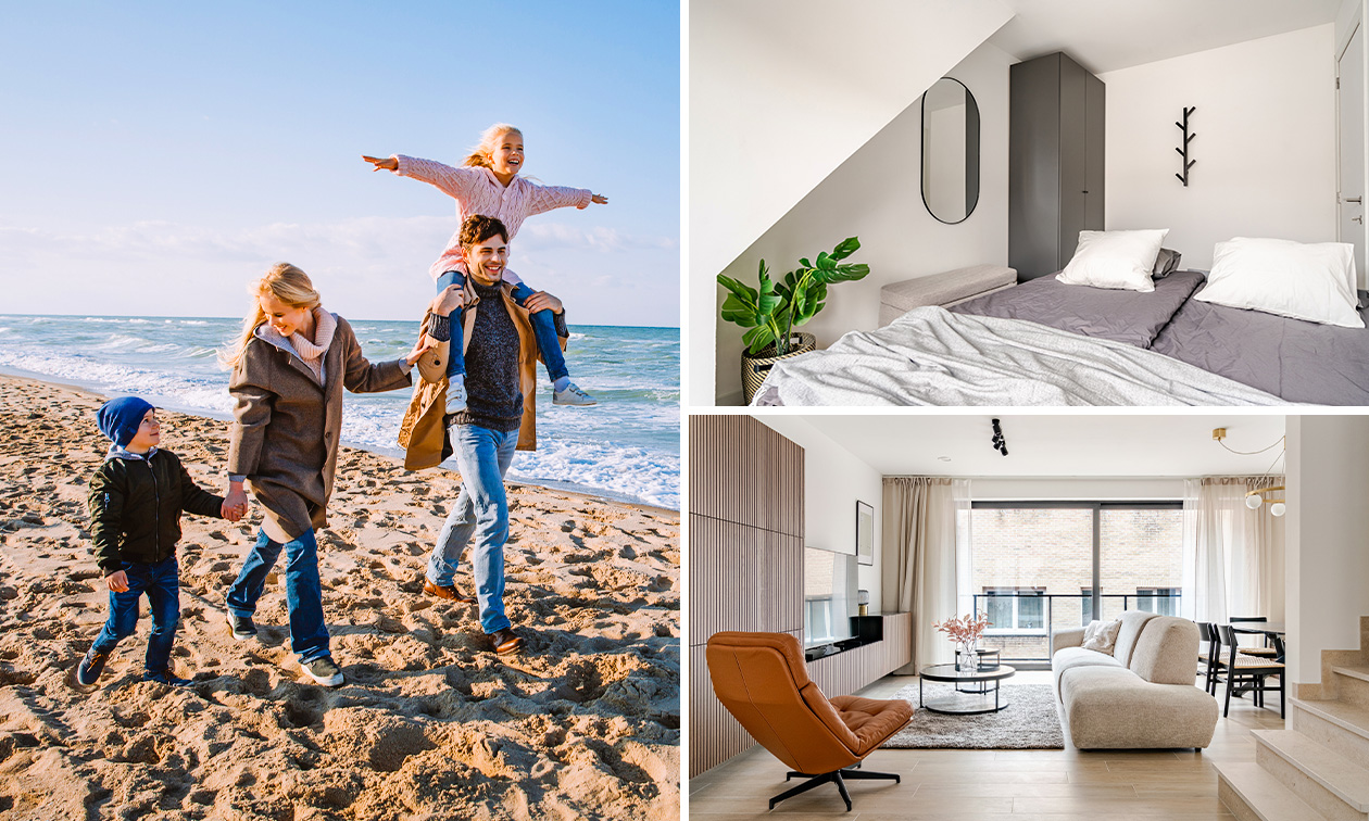 Übernachtung(en) für 4 bis 6 in einem Triplex-Appartement mitten in Blankenberge