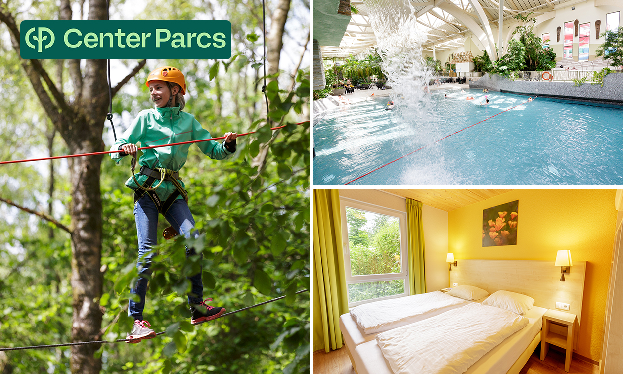 3, 4 oder 7 Übernachtungen (4 bis 6 Pers.) in Center Parcs 3, 4 oder 7 Übernachtungen (4 bis 6 Pers.) in Center Parcs