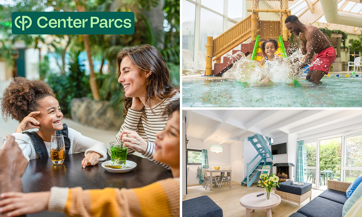 2, 3 ou 4 nuits pour 4 ou 5 personnes à Center Parcs 2, 3 ou 4 nuits pour 4 ou 5 personnes à Center Parcs