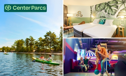 1 of 2 overnachtinge(n) voor 2 + ontbijt in Center Parcs Hotel De Vossemeren