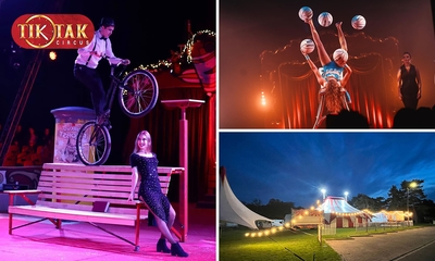 Entree voor de nieuwe show van Circus Tik Tak