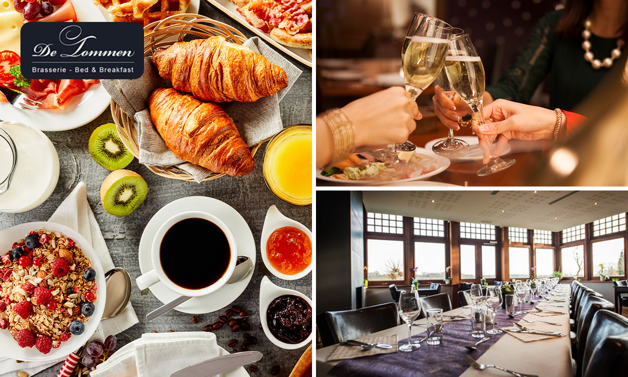 Luxe ontbijtbuffet + glas cava bi Hoeve de Tommen