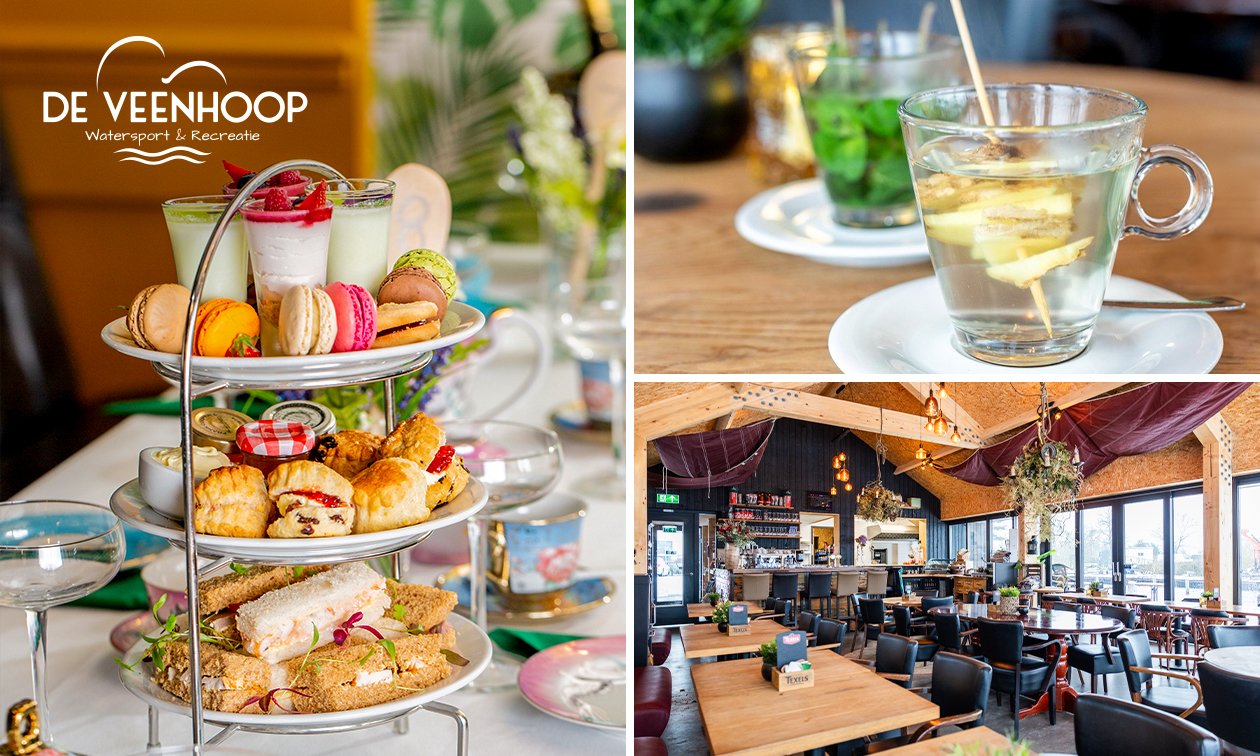 High tea + welkomstdrankje bij De Veenhoop Watersport & Recreatie, De Pôlle