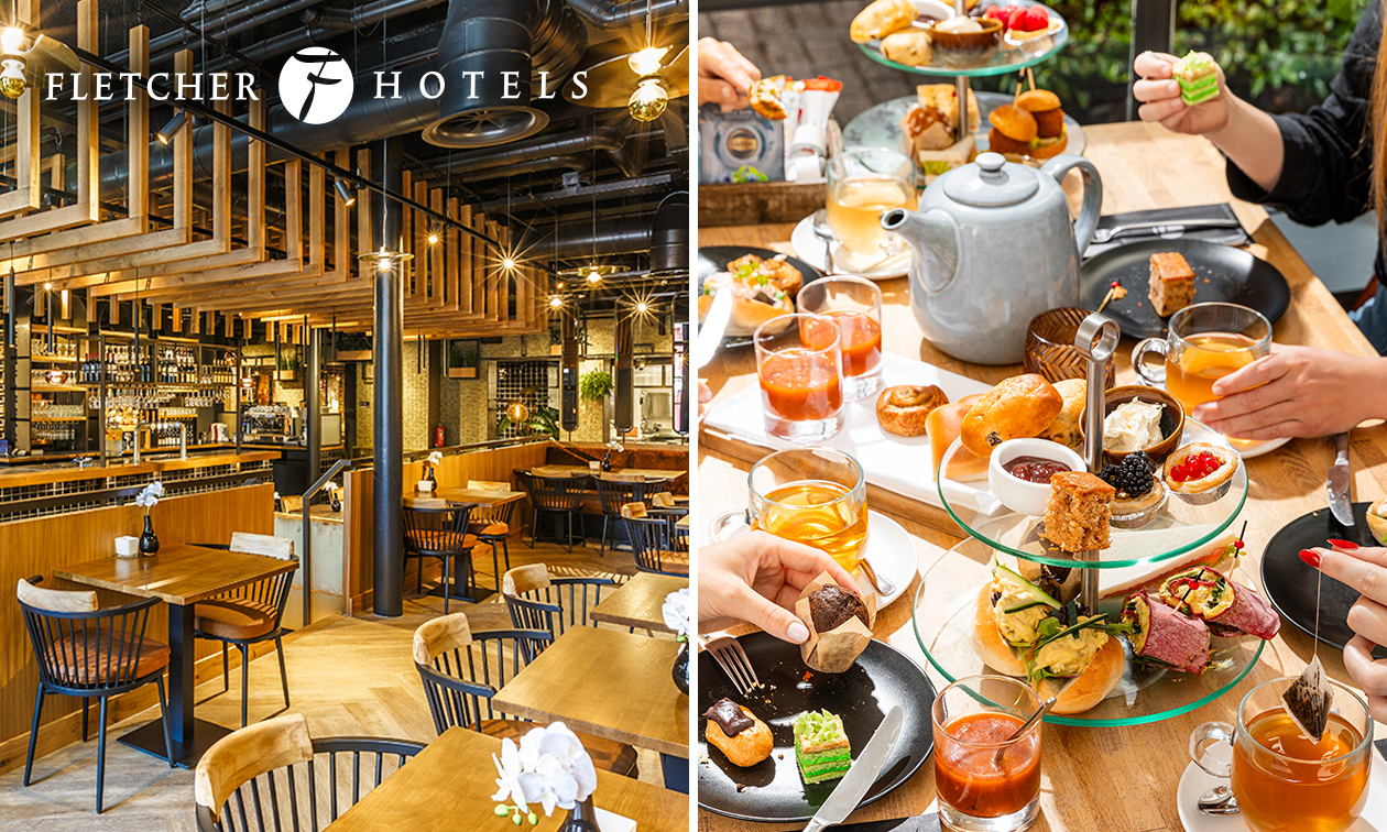 High Tea, High Wine, High Beer of High Bubbles voor 2 bij Fletcher Hotels