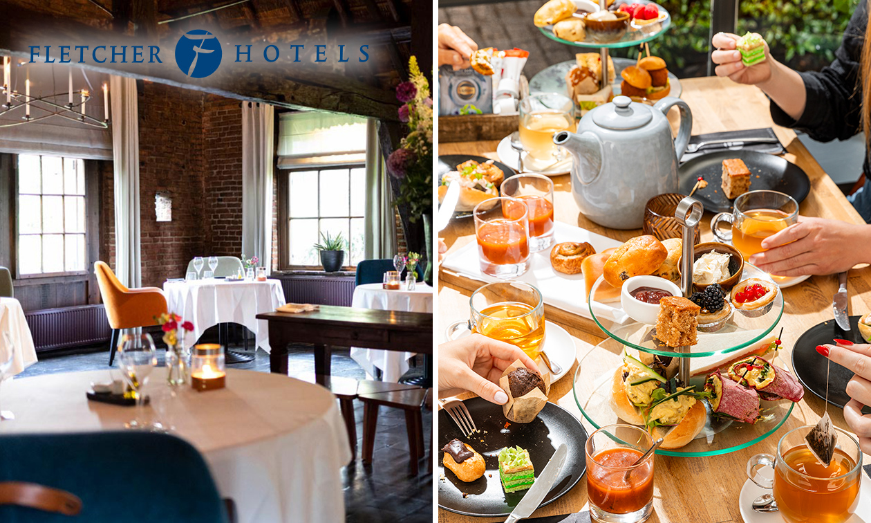 High Tea, High Wine, High Beer of High Bubbles voor 2 bij Fletcher Hotels