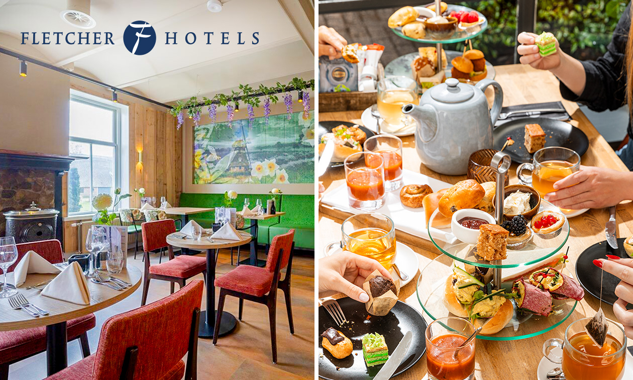 High Tea, High Wine, High Beer of High Bubbles voor 2 bij Fletcher Hotels