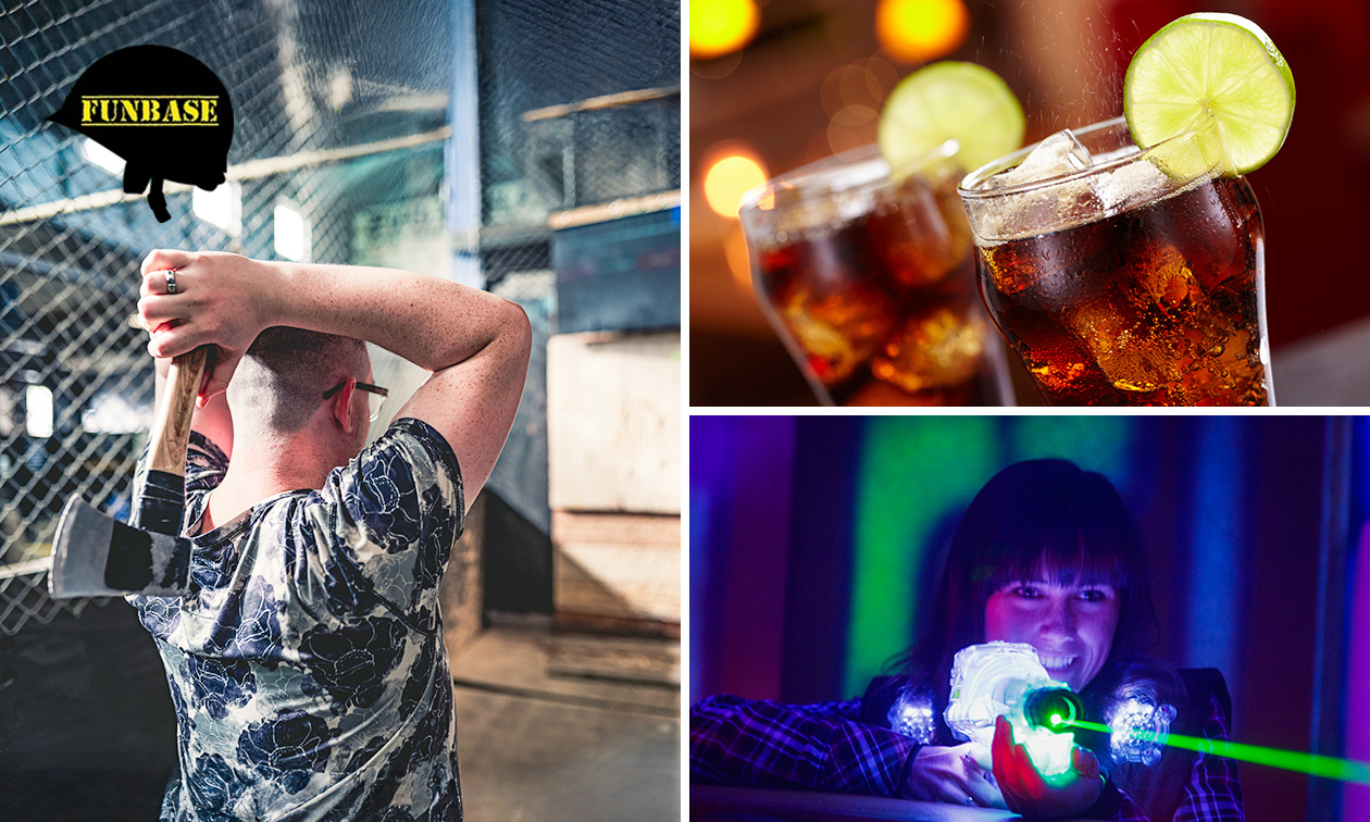 Bijlwerpen (30 min) + lasergame (15 min) incl. drankje