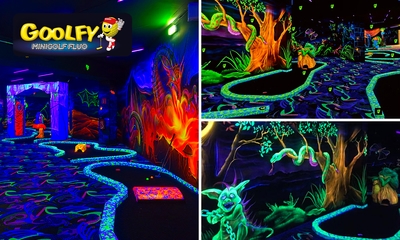 Entrée pour le minigolf fluorescent à Lille