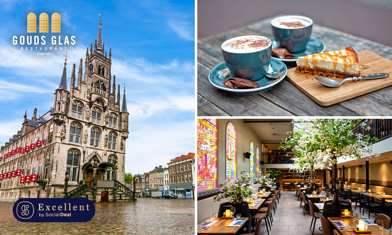 Standswandeling + koffie met gebak + 2-gangenlunch bij Gouds Glas