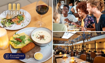 Soep + flammkuchen naar keuze bij Gouds Glas