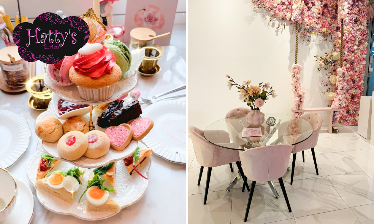 Luxe high tea (2 uur) bij Hatty's Le Pink Petit Patisserie