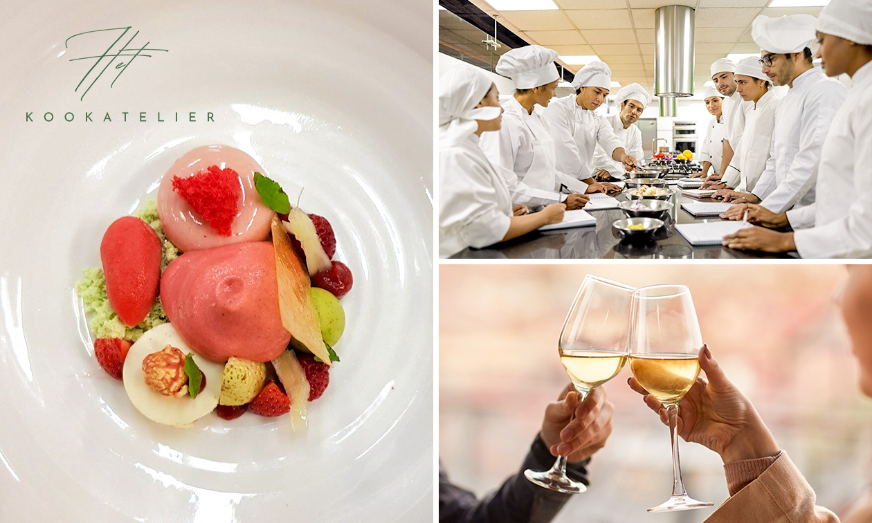 4 gangen fine dining-workshop + wijnarrangement bij Het Kookatelier in hartje Tilburg