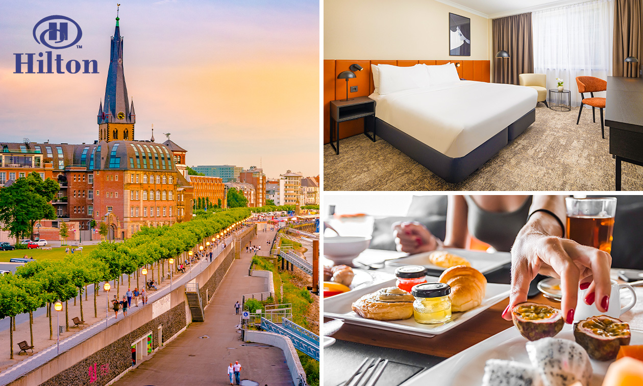 Übernachtung für 2 + Frühstück + Parkplatz im Hilton Düsseldorf