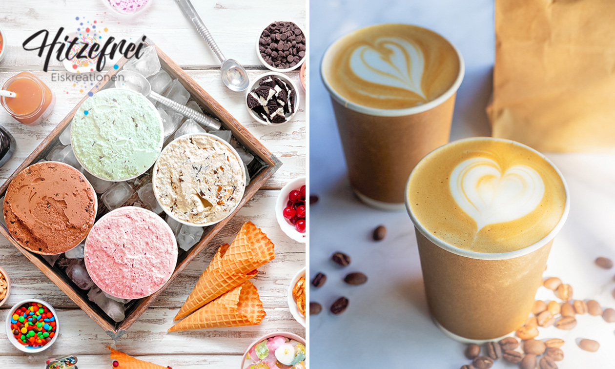 Eisbecher + Heißgetränk nach Wahl oder Stempelkarte für 10 Kugeln Eis