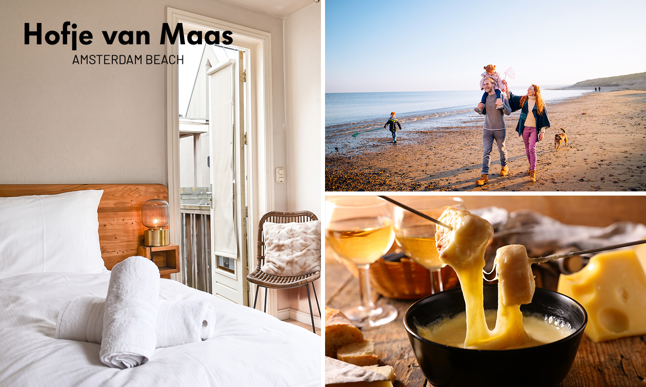 Overnachting voor 2 + ontbijt + late check-out + evt. kaasfondue in Zandvoort