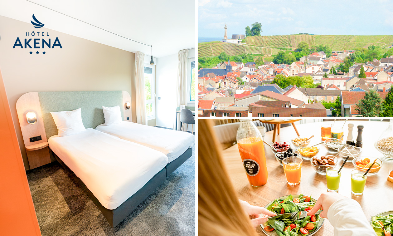 Übernachtung für 2 + Frühstück + Glas Champagner + Late Check-out in Reims