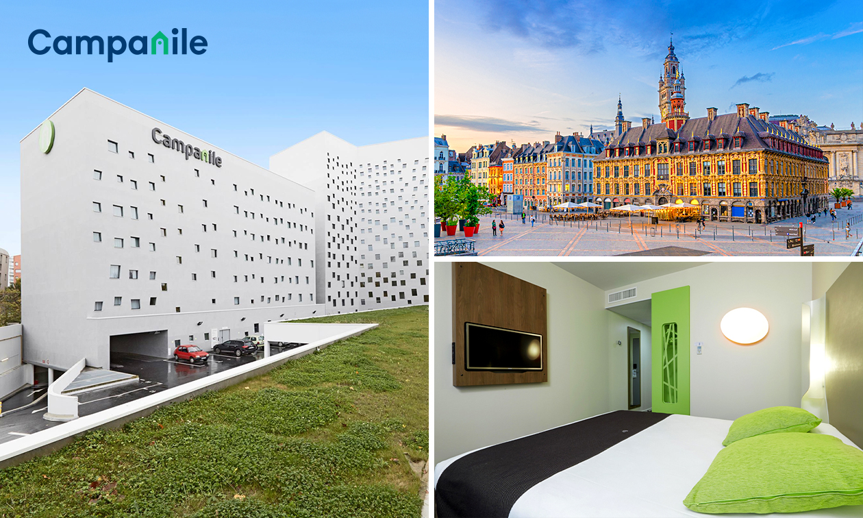 Übernachtung für 2 + Frühstück + Willkommensgetränk + opt. 3-Gänge-Menü in Lille