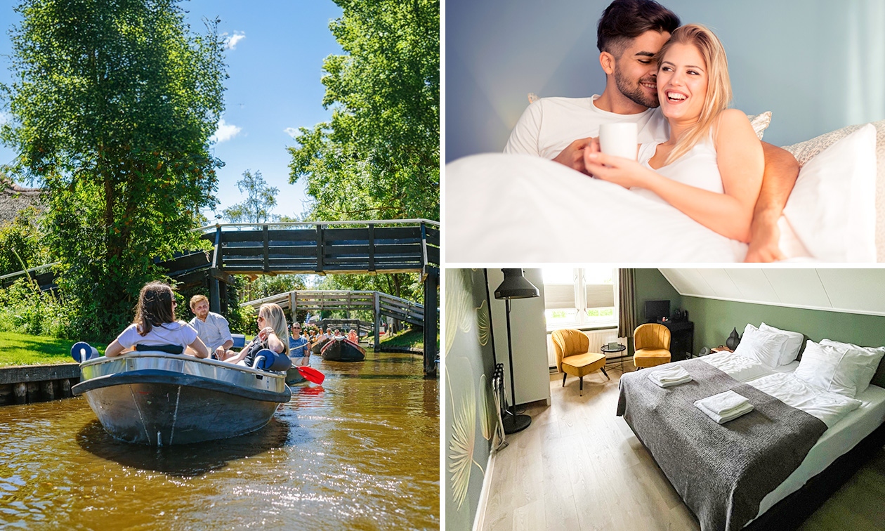 1 oder 2 Übernachtungen für 2 + Frühstück + Blick aufs Wasser in Giethoorn