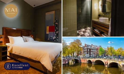 Overnachting voor 2 + ontbijt in hartje Amsterdam