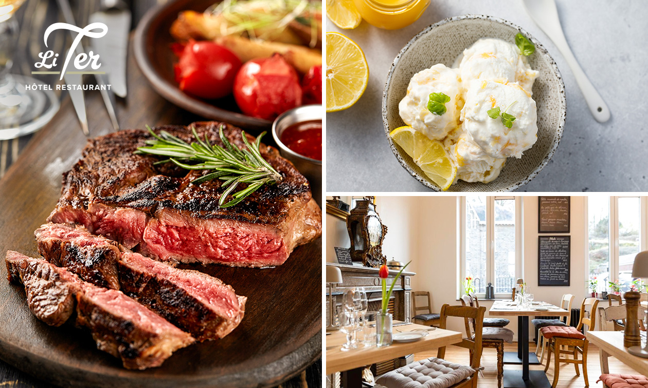 Menu en 2 services à la carte à l'Hôtel Restaurant Li'Ter