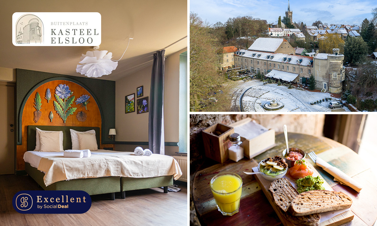 Luxuriöse Übernachtung für 2 + Frühstück + opt. Weinverkostung im Schloss Elsloo