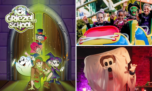 Entree de Griezelschool bij Kinderpretpark Julianatoren