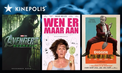 1-persoonsticket + popcorn of familieticket bij Kinepolis Den Helder of Schagen