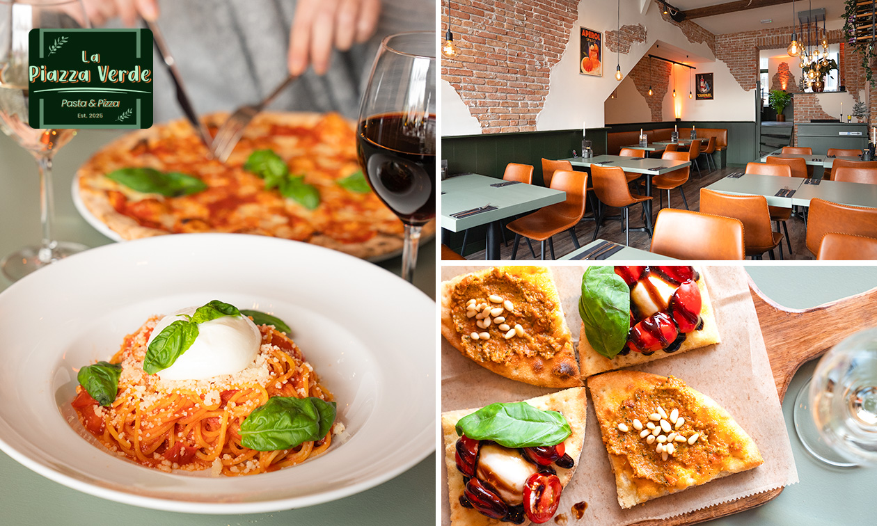 Italiaans 3-gangendiner à la carte bij La Piazza Verde in het centrum van Delft