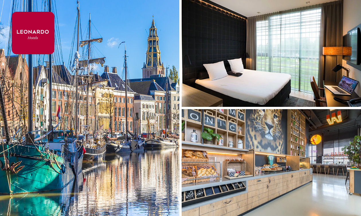 Overnachting voor 2 + ontbijt + parkeren + late check-out in Groningen Overnachting voor 2 + ontbijt + parkeren + late check-out in Groningen