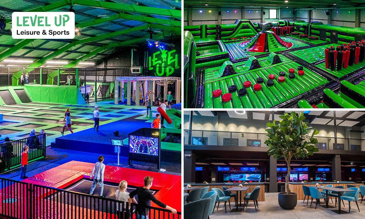 Entree trampolinepark en inflatablepark (110 min) + anti-slipsokken