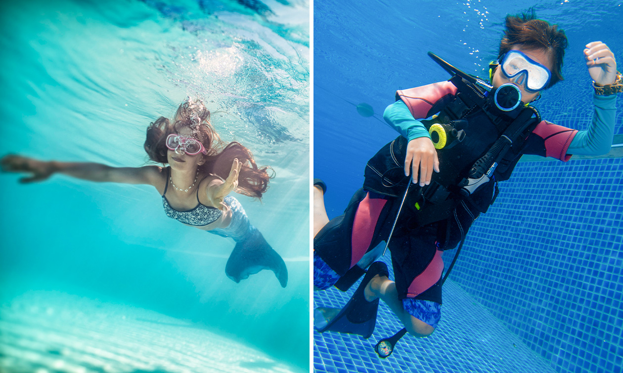 Introductieduik (±3,5 uur) voor freediving, Scuba, full face mask of try mermaid