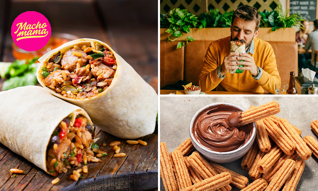 Burrito naar keuze + churro's + frisdrank voor afhaal
