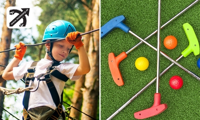 Klimpark (2 uur) + mini- of discgolf (1 uur) bij Mastworp Uden