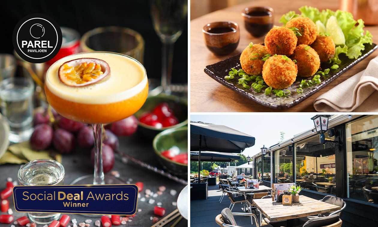 2 cocktails naar keuze + bittergarnituur bij Parel Paviljoen