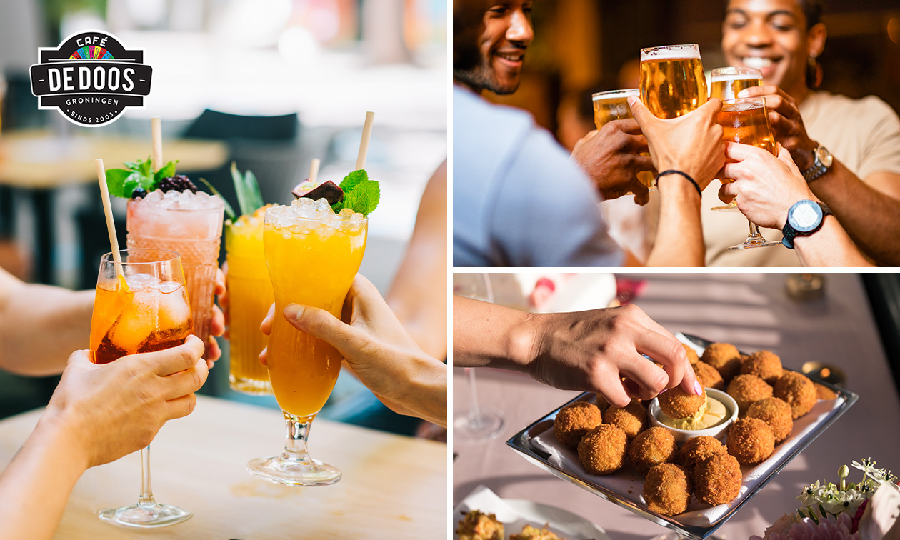 Cocktailproeverij of bierproeverij + snacks bij Partycafé de Doos
