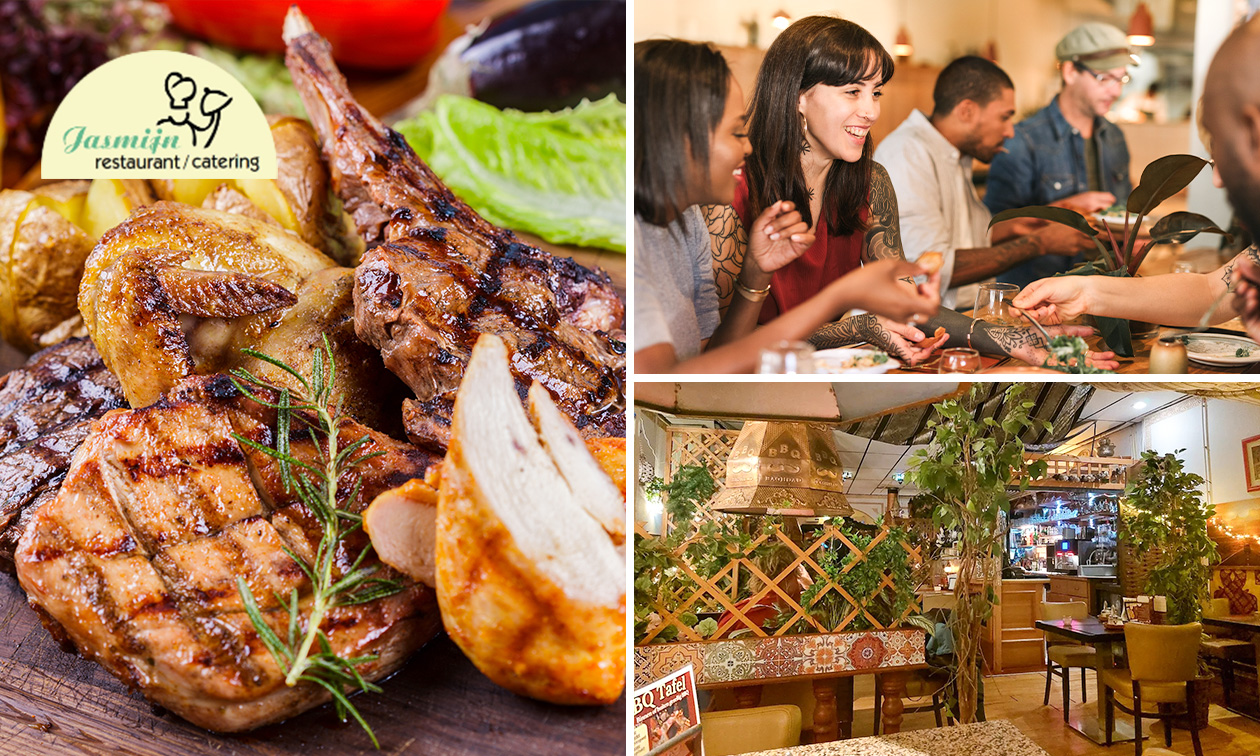 Mixed grill + salade + gestoomde groenten + bijgerecht naar keuze bij Restaurant Jasmijn