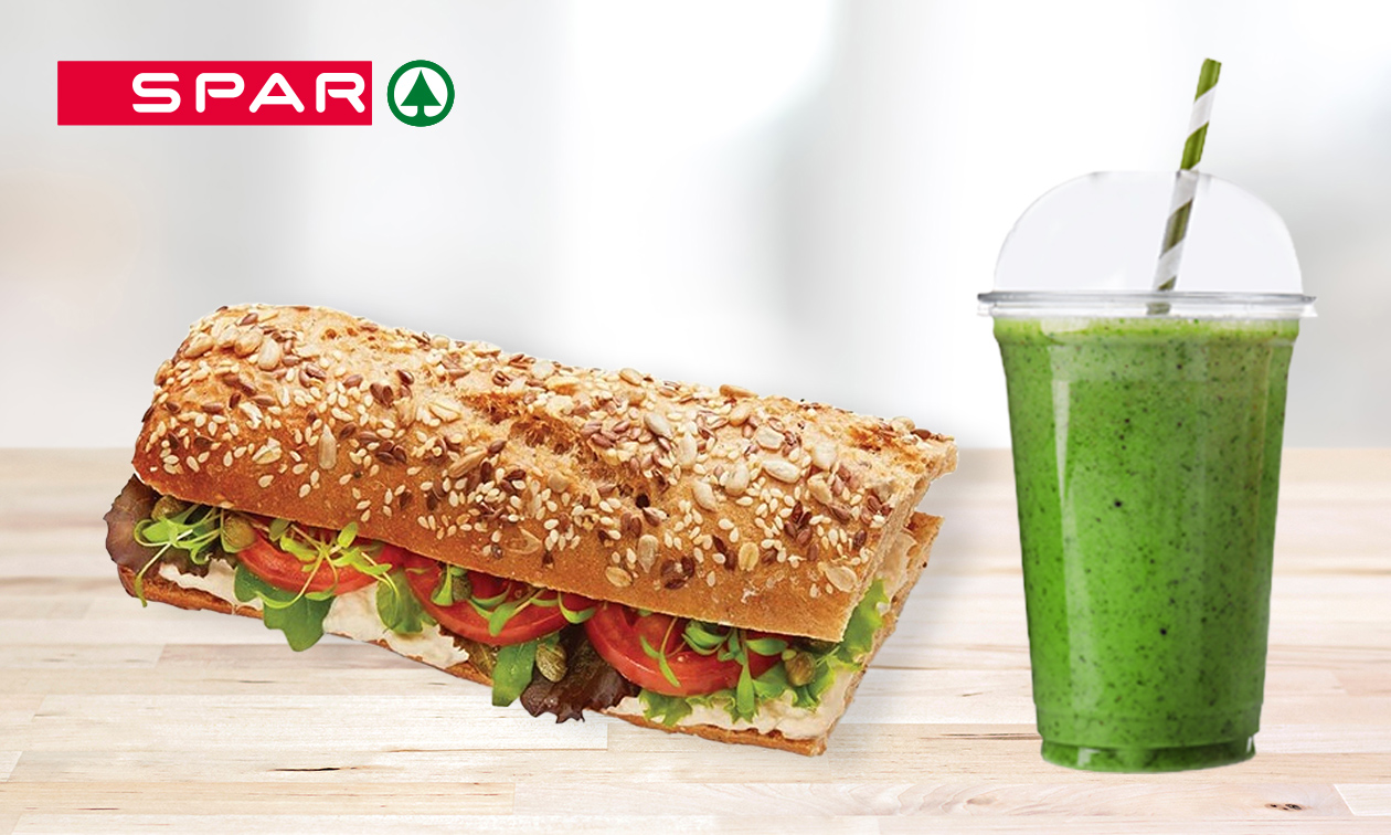 Broodje + smoothie naar keuze voor afhaal bij Spar City