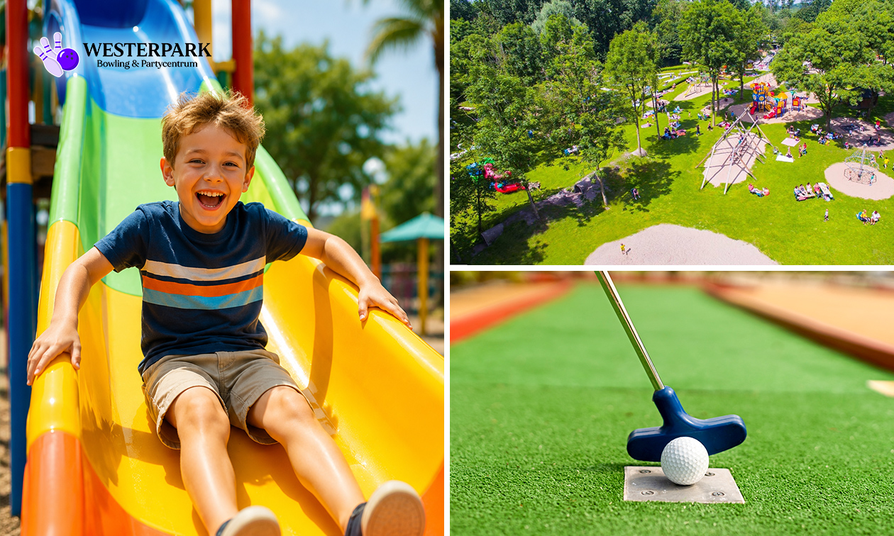 Entree kind(eren) + 1 begeleider + minigolf + limonade OF seizoenspas incl. 1x 30 min bowlen
