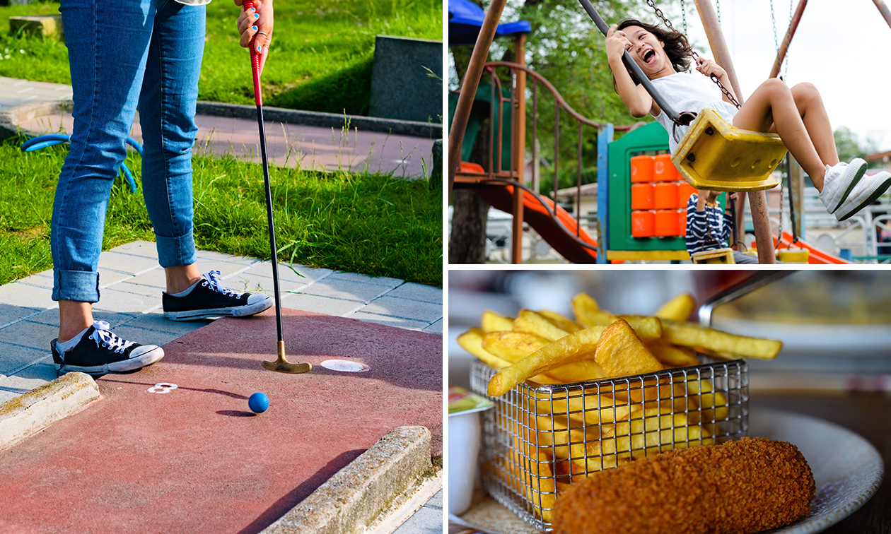 Entree speeltuin + friet + snack + drankje + minigolf + ijsje of snoep bij Speeltuin Prickbos