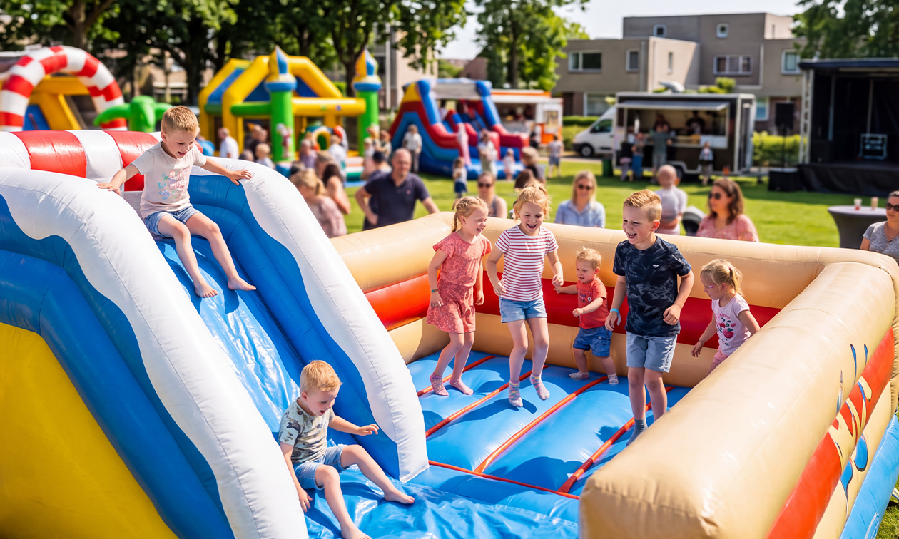 Entree springkussenfestival + evt. + friet, snack en drankje